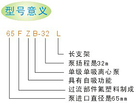 氟塑料自吸泵型號(hào)意義圖